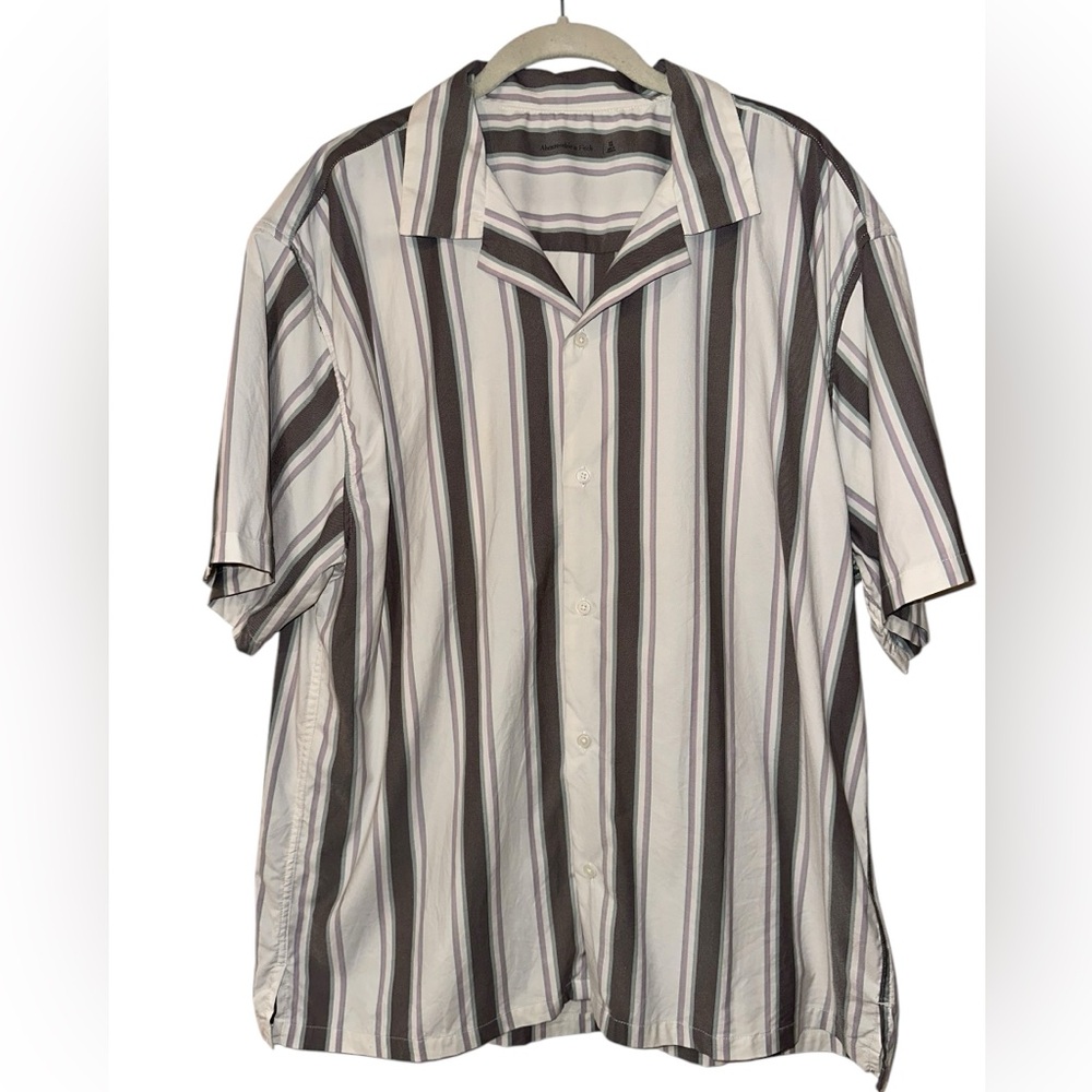 Abercrombie & Fitch Men's Striped Button Up Shirt Size XL